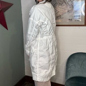 Athleta White 100% Cotton Utility Jacket Coat – Adjustable Waist
